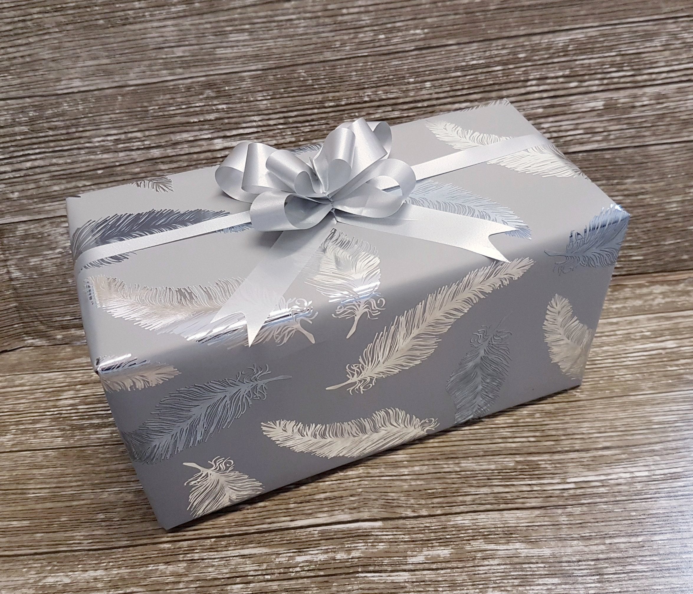 Gray gift shop wrap